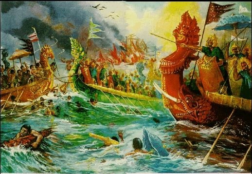 Khmer Fleet in Battle.